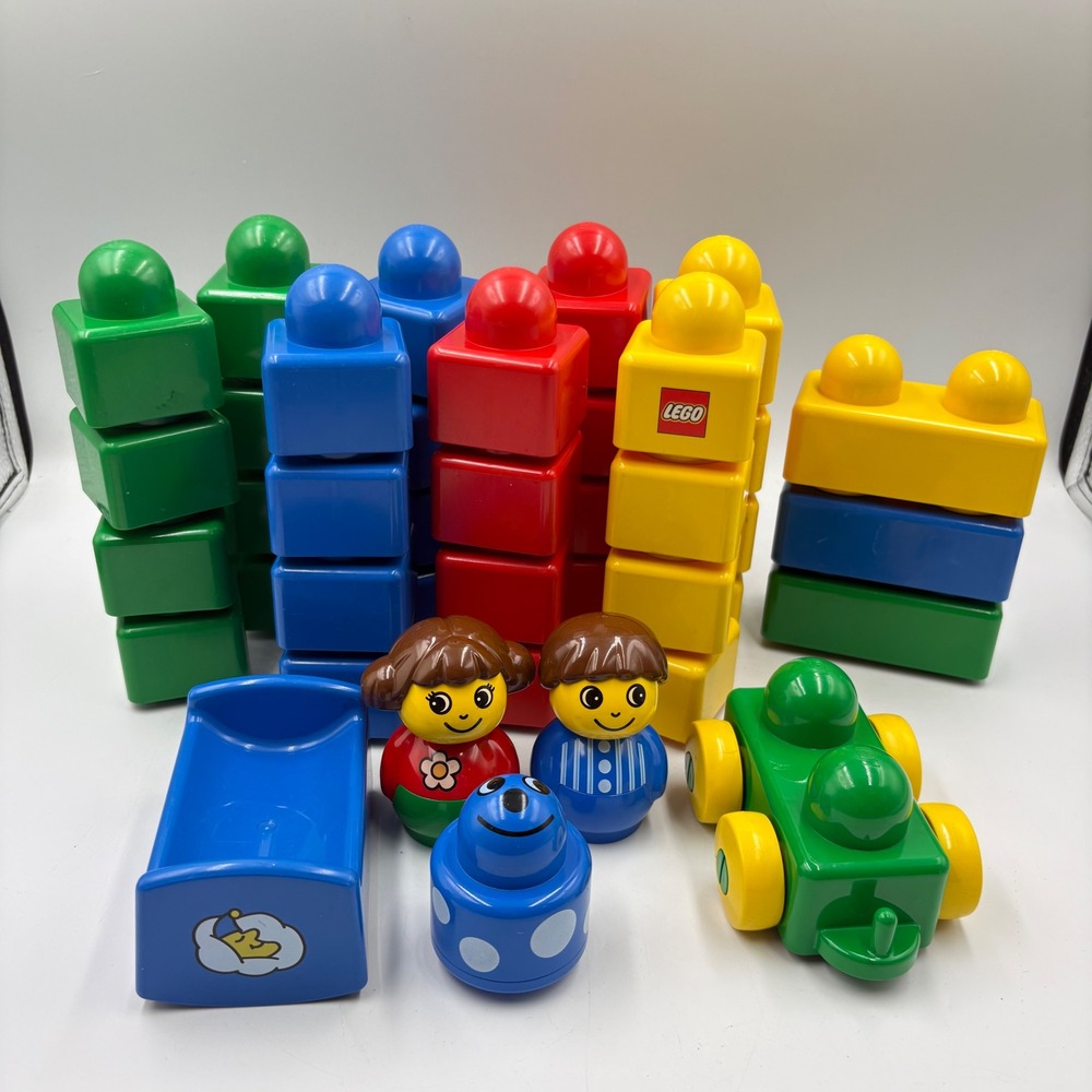 LEGO Primo Building Blocks Toddler 40pc Set Multi Color Good Vintage Figures Car